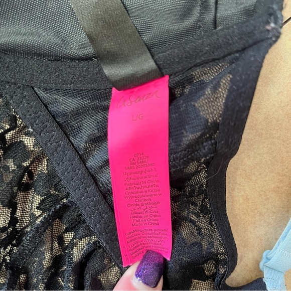 La Senza Black and Blue Lace Babydoll Lingerie - Picture 5 of 12